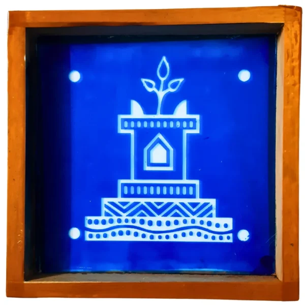 Tulasi Vrindavan wooden rangoli stencil 5x5 inches