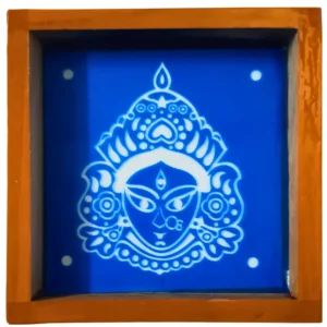 Durga Mata Face Rangoli Stencil Wooden 5x5 Inches