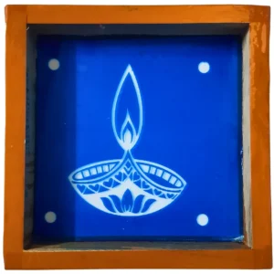 Diya Rangoli Stencil Wooden 5x5 Inches