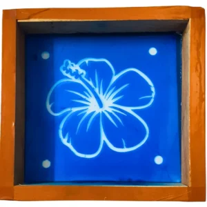 Hibiscus Flower Rangoli Stencil Wooden 5x5 Inches