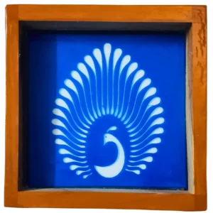 Peacock Rangoli Stencil Wooden 5x5 Inches