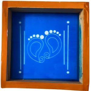 Kolam Laxmi Padma Rangoli Stencil Wooden 5x5 Inches