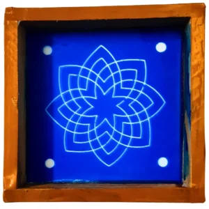 Hruday Kamal Rangoli Stencil Wooden 5x5 Inches