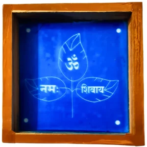 Bel Patra wooden rangoli stencil in 5x5 inches for festive floor decoration