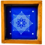 Gayatri Padma wooden rangoli stencil 5x5 inches for puja