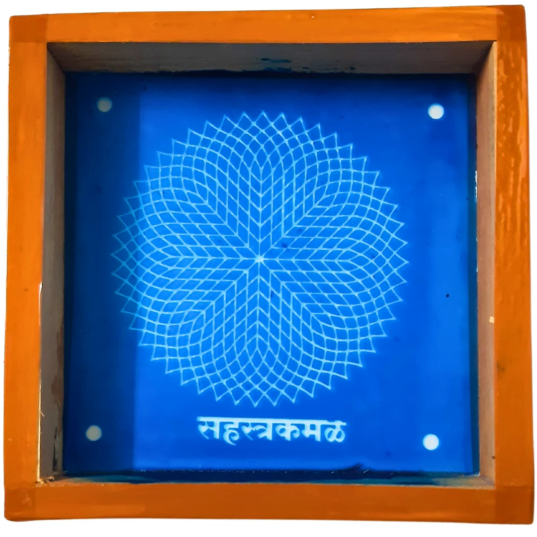 Sahastra Kamal Rangoli Stencil Wooden 5x5 Inches