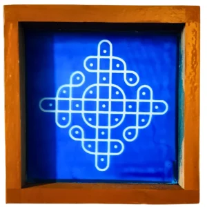 Kambi Kolam Rangoli Stencil Wooden 5x5 Inches