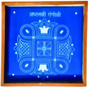 Wooden Ashtalaxmi rangoli stencil 10x10 inches for puja