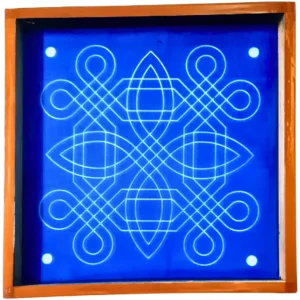 Kambi Kolam Design 1 Rangoli Stencil Wooden 10x10 Inches