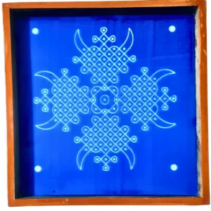 Kambi Kolam Design 2 Rangoli Stencil Wooden 10x10 Inches
