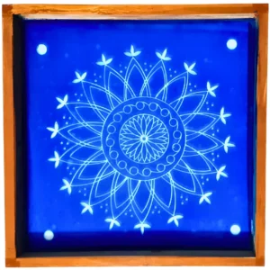 Kambi Kolam Design 4 Rangoli Stencil Wooden 10x10 Inches