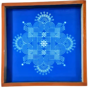 Kambi Kolam Design 5 Rangoli Stencil Wooden 10x10 Inches