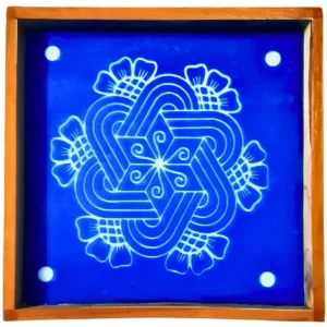 Kambi Kolam Design 7 Rangoli Stencil Wooden 10x10 Inches