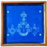 Tirupati Balaji face wooden rangoli stencil 10x10 inches for spiritual decor