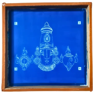Tirupati Balaji face wooden rangoli stencil 10x10 inches for spiritual decor