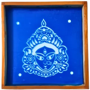 Durga Mata wooden rangoli stencil 10x10 inches