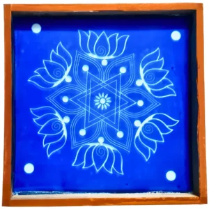 Kambi Kolam Design 9 Rangoli Stencil Wooden 10x10 Inches