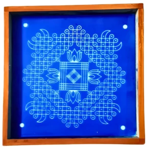 Kambi Kolam Design 3 Rangoli Stencil Wooden 10x10 Inches