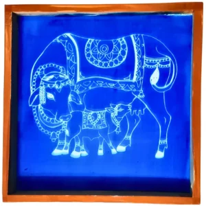 Gau Mata Rangoli Stencil Wooden 10x10 Inches