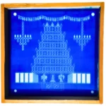 Temple Gopuram kolam wooden rangoli stencil 10x10 inches