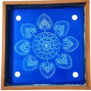 Peacock feather rangoli stencil design for Diwali decoration