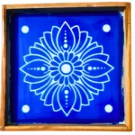 Beautiful wooden Goli rangoli stencil in 10x10 inches