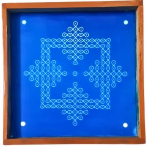 Kambi Kolam Design 10 Rangoli Stencil Wooden 10x10 Inches