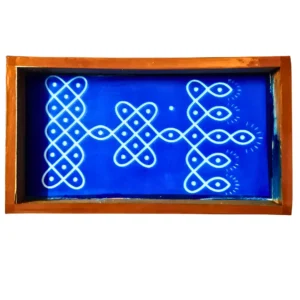 Kolam Diya Rangoli Stencil Wooden 9x5 Inches