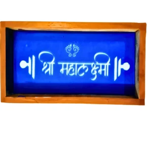 Wooden Mahalaxmi Laxmi Padma rangoli stencil 9x5 inches
