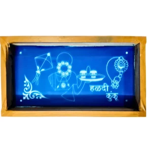 Haldi Kunku rangoli stencil wooden 9x5 for festive rituals