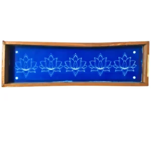 Lotus border rangoli stencil wooden 17x5 inches for Diwali