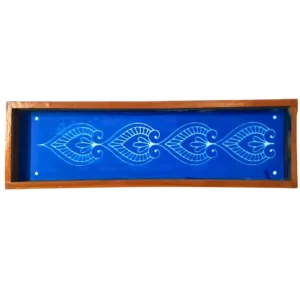 Wooden lotus rangoli border stencil 17x5 inches