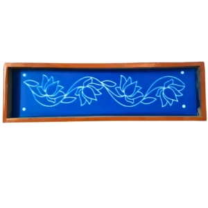 Wooden floral border rangoli stencil 17x5 inches for festive decor