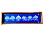 Wooden flower design border rangoli stencil 17x5 inches