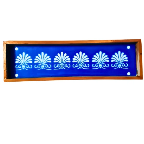 Wooden flower design border rangoli stencil 17x5 inches