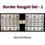 Border readymade rangoli 8-piece set for festive floor decoration