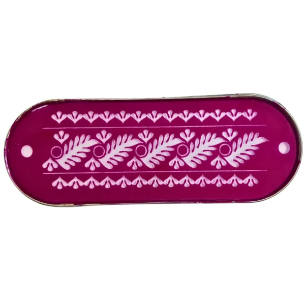 Metal rangoli border stencil for festive decor 12x5 inch