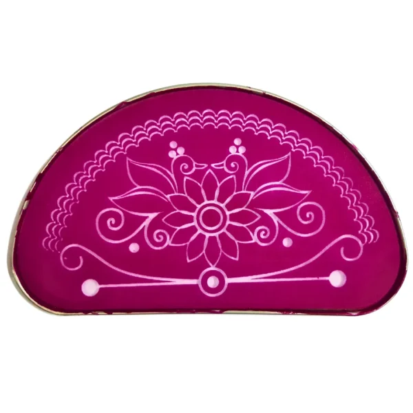 metal half round rangoli stencil for festive floor art