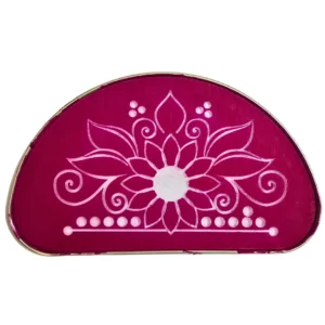 Half-round metal rangoli stencil design 12 for traditional floor borders