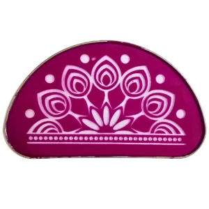 Half-round metal rangoli stencil design 16 for traditional festive borders