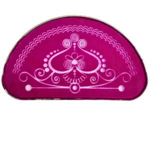 Half-round metal rangoli stencil design 18 for festive floor borders