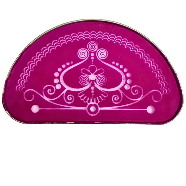 Half-round metal rangoli stencil design 18 for festive floor borders