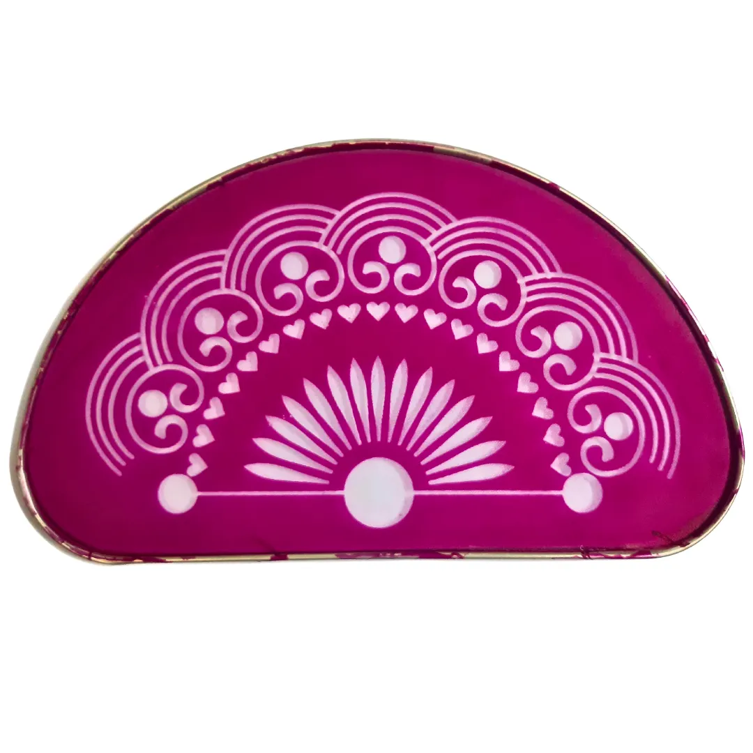 Rangoli Stencil Metal Half Round