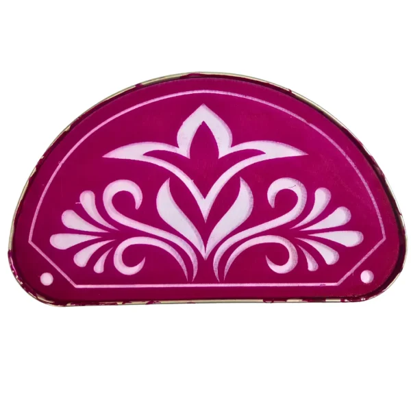 Half-round metal rangoli stencil design 20 for festive floor decor