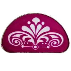Half-round metal rangoli stencil design