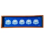 Lotus border rangoli stencil wooden 17x5 inches