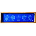 Wooden stencil with Shankh Chakra Garuda Hanuman border design – 17x5 inches