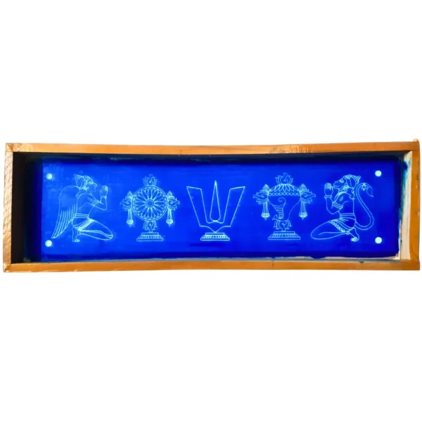 Wooden stencil with Shankh Chakra Garuda Hanuman border design – 17x5 inches