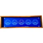 lotus border rangoli stencil wooden 17x5 inches for pooja decor