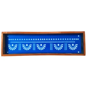 Wooden floral toran border rangoli stencil 17x5 inches for festive decoration